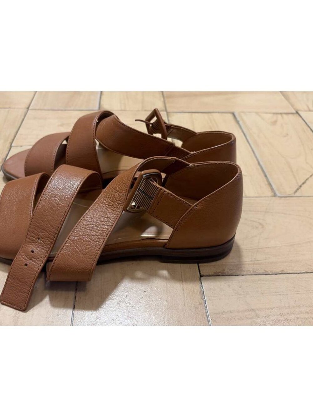 Vionic Pacifica Strappy Sandals Toffee Leather 6 Wide